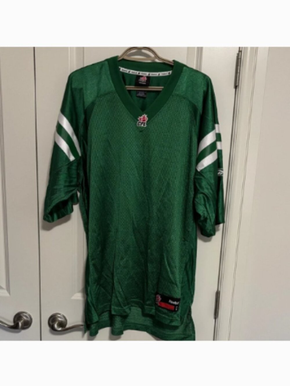 Reebok Green and White CFL Jersey